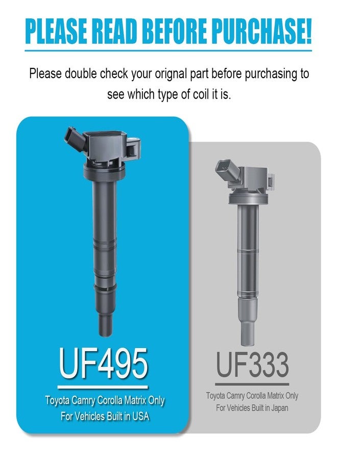 Micro Premium Ignition Coils Compatible with Lexus IS F Scion xB Toyota 4Runner Corolla XRS Matrix Tacoma Tundra UF495 (Pack of 4) with Dielectric Grease - Image 2