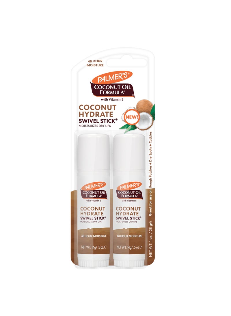 PALMER'S - Palmer's Coconut Oil Formula Moisturizing Swivel Stick with Vitamin E, Lip Balm, Face & Body Moisturizer Stick, Ideal for Treating Dry Skin Patches (Pack of 2) - Image 1