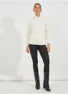 Styli Oversized Longline Faux Fur Hoodie  - Image 2