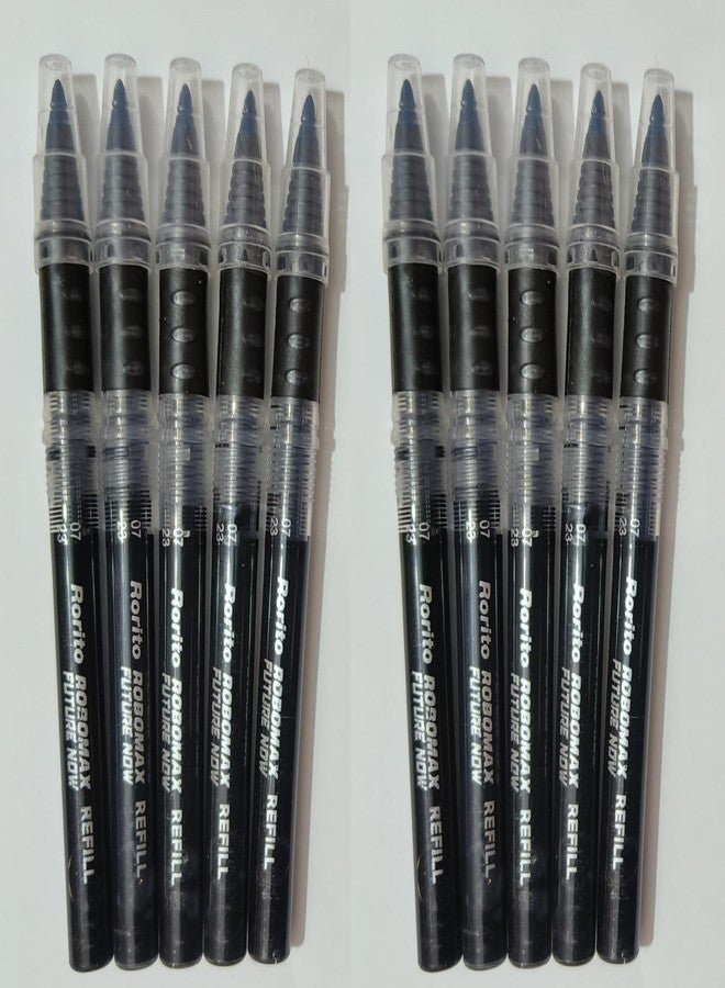 FIRST CLICK Rorito's Robomax Refill Black Ink Pack of 10 Pc Waterproof ink gel writing. - Image 1