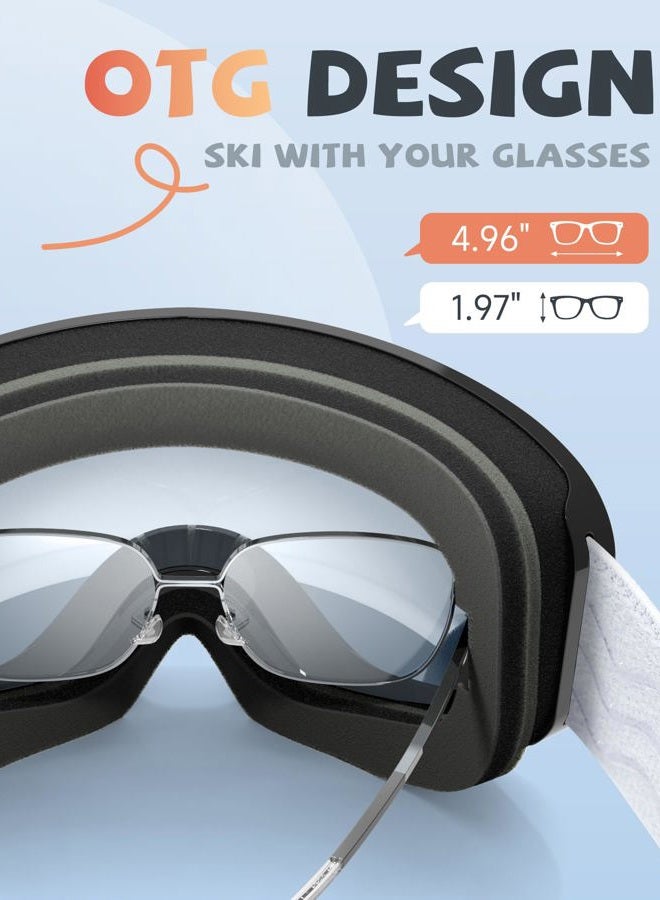 RIOROO Kids Ski Goggles, Toddler Ski Goggles Snowboard Goggles For Boys Girls Aged 3-14, 100% UV Protection OTG Ski Goggles - Image 5