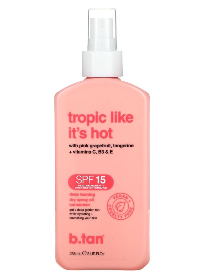 زيت رذاذ تان عميق من Tropic Like It's Hot واقي شمس SPF 15 8 أونصة سائلة (236 مل)