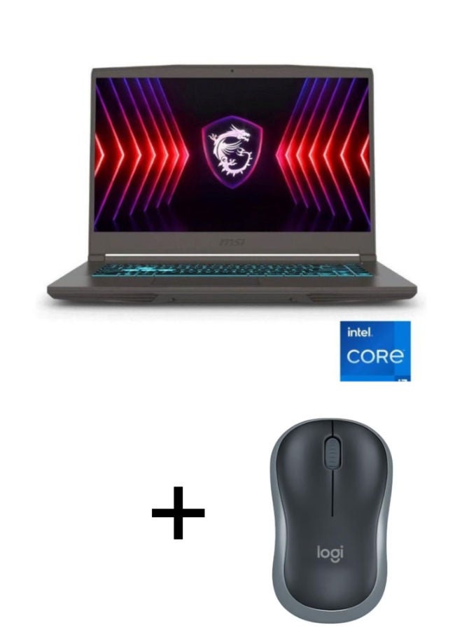 إم اس أي لابتوب THIN 15 B13UC بشاشة 15.6 بوصة عالية الدقة بالكامل / معالج Intel Core i7-13620H / ذاكرة تخزين 16 جيجابايت / قرص SSD بسعة 512 جيجابايت / بطاقة رسومات NVIDIA GeForce RTX 3050 / مزود بفأرة لاسلكية Logitech M185 grey - Image 1