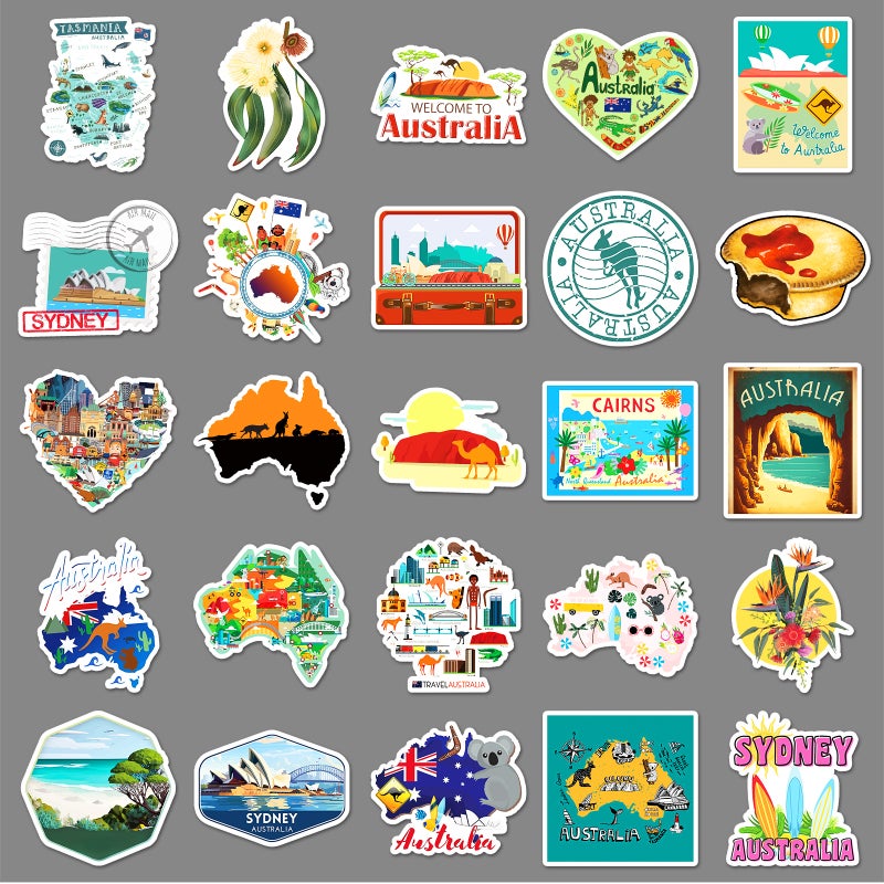 ملصقات جرافيتي أسترالية (50 قطعة) - Image 4