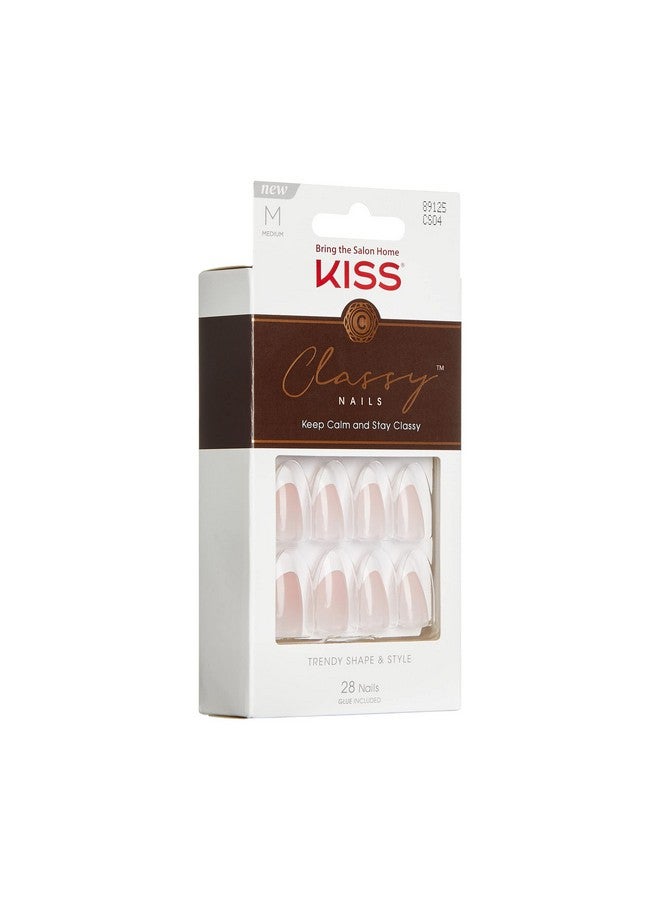 KISS Classy Fake Nails Ready-To-Wear DIY Manicure - Dashing, Waterproof, Smudge Proof, Chip Proof, No Dry Time, Durable & Flexible, Long Lasting, Medium & Coffin Shaped, Quick & Easy | 28 Count - Image 2