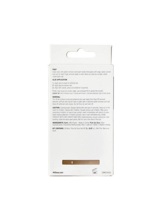 KISS Classy Fake Nails Ready-To-Wear DIY Manicure - Dashing, Waterproof, Smudge Proof, Chip Proof, No Dry Time, Durable & Flexible, Long Lasting, Medium & Coffin Shaped, Quick & Easy | 28 Count - Image 5