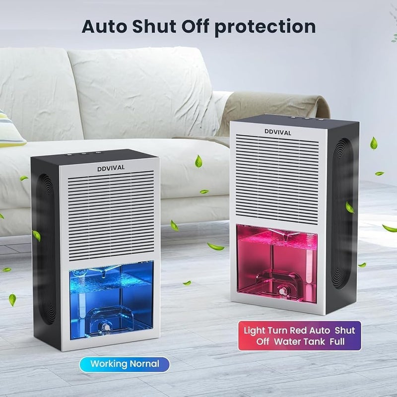 SUPVOX 2.3L Dehumidifier, Silent Indoor Dehumidifier, with Auto Shut-off and 2 Working Modes Portable Dehumidifier, with Color LED Light and Transparent Water Tank Desk Dehumidifier for Home & Office - Image 5