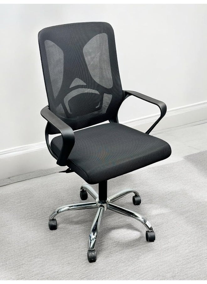 MAF furniture MAF Ergonomic Executive Office Chair, Office Chair Computer Chairs Home Office Chair Wide Seat With Large Headrest Modern Desk Chair Lumbar Support Mesh Chair MAF-6721 BLACK  - Image 1