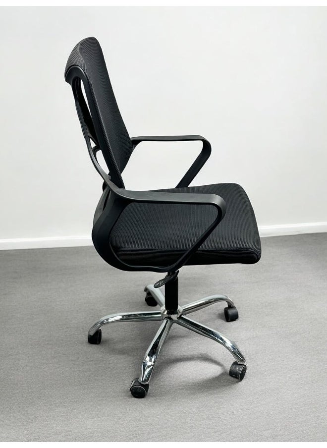 MAF furniture MAF Ergonomic Executive Office Chair, Office Chair Computer Chairs Home Office Chair Wide Seat With Large Headrest Modern Desk Chair Lumbar Support Mesh Chair MAF-6721 BLACK  - Image 2