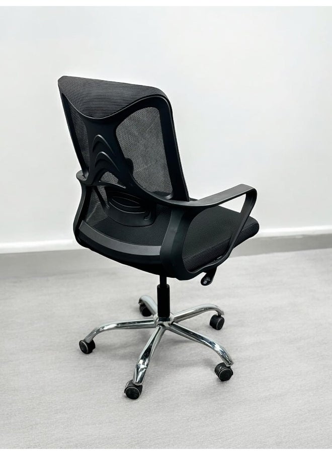 MAF furniture MAF Ergonomic Executive Office Chair, Office Chair Computer Chairs Home Office Chair Wide Seat With Large Headrest Modern Desk Chair Lumbar Support Mesh Chair MAF-6721 BLACK  - Image 4
