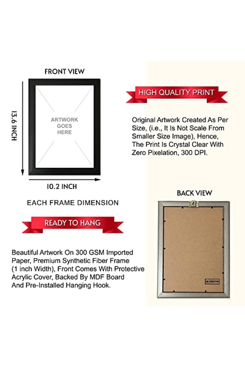 AR Creative Chai Bina Chain Kaha Re Framed Wall Poster - Image 3