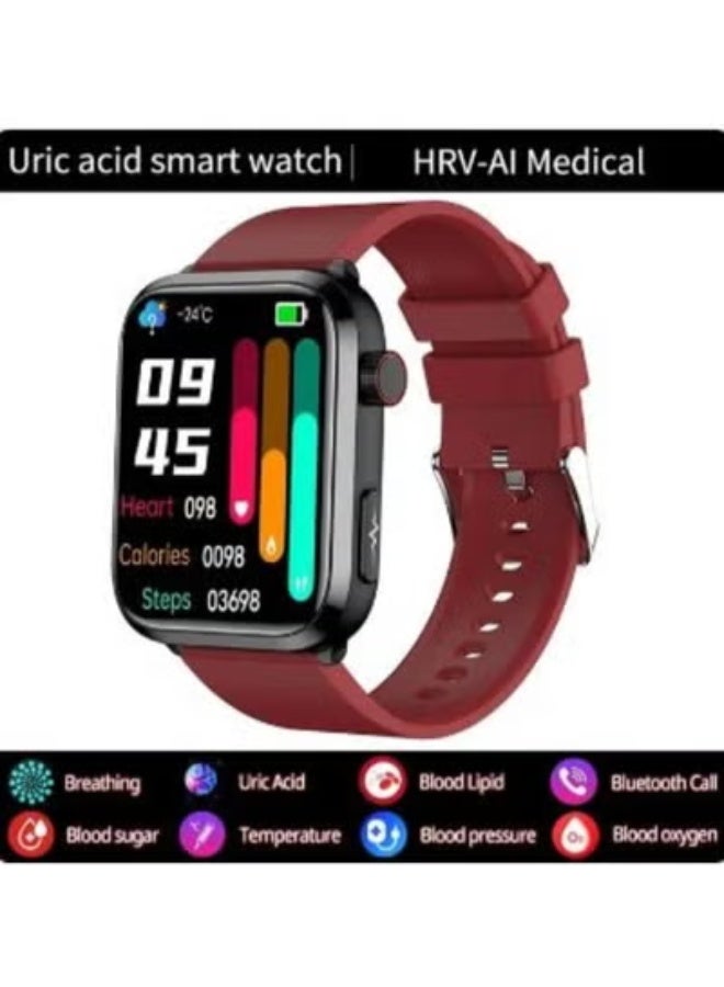 AROAQ New Lipids Uric Acid ,Glucose Smart Watch Men ECG+PPG Fitness Tracker Clock Heart Rate Bluetooth call Smartwatch  - Image 1