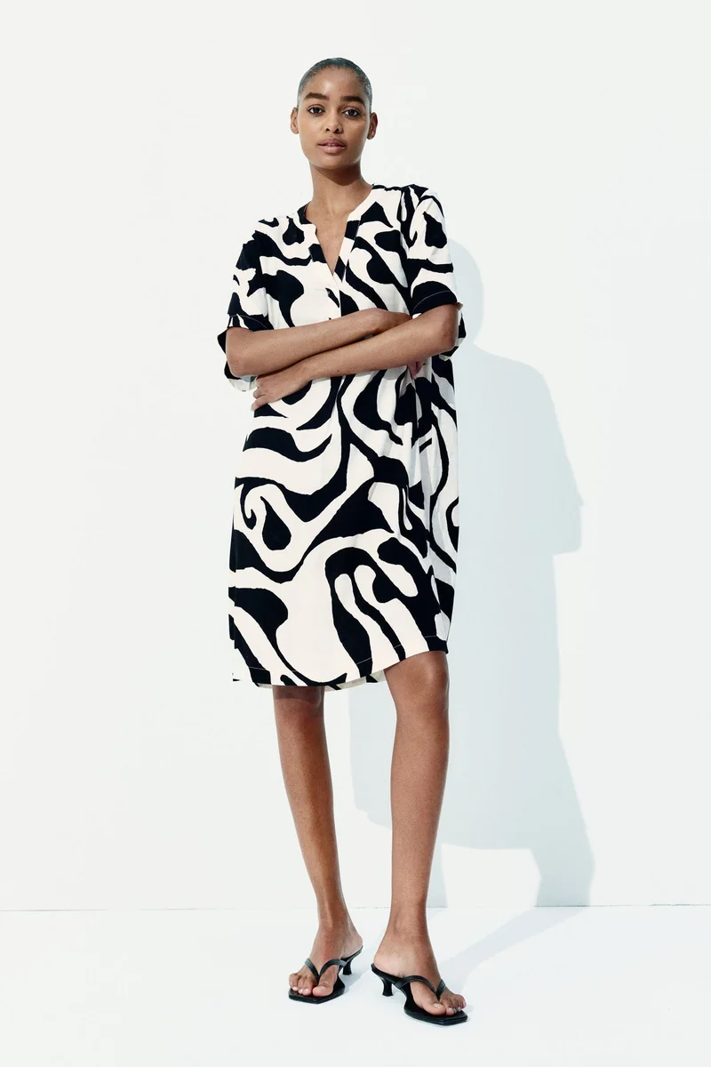 اتش اند ام Viscose tunic dress