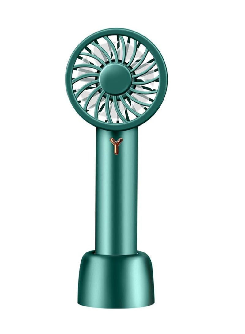 ECVV مروحة يدوية محمولة من ECVV، مروحة جيب قابلة لإعادة الشحن بقوة 1200 مللي أمبير في الساعة، مروحة USB بثلاث سرعات قابلة للتعديل لتوزيع الهواء للمنزل والمكتب والأماكن الداخلية والخارجية (أخضر) - Image 1