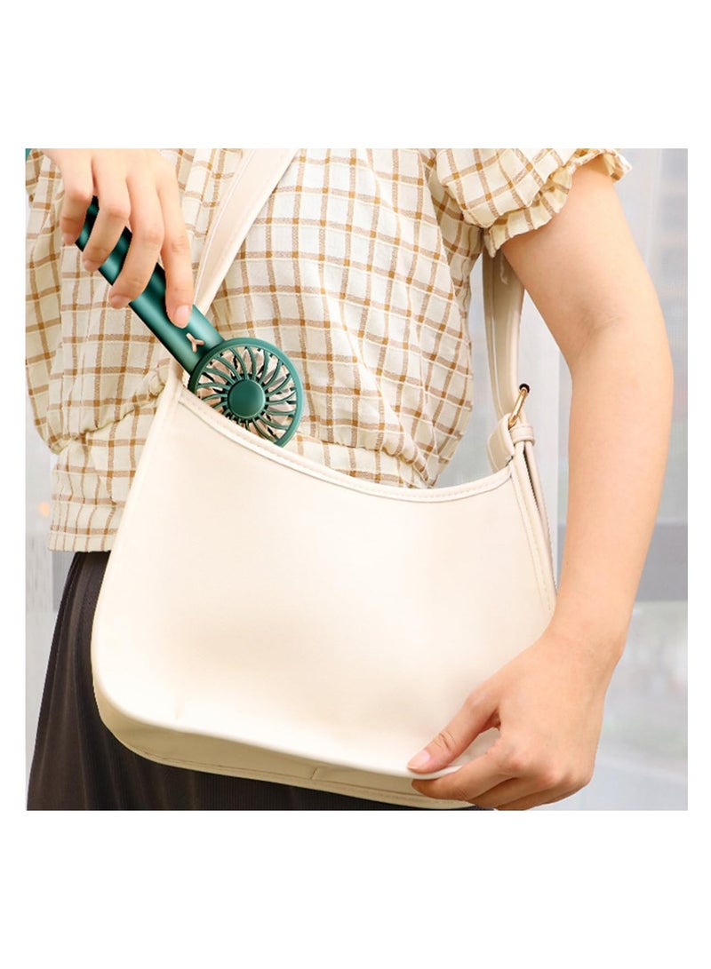 ECVV مروحة يدوية محمولة من ECVV، مروحة جيب قابلة لإعادة الشحن بقوة 1200 مللي أمبير في الساعة، مروحة USB بثلاث سرعات قابلة للتعديل لتوزيع الهواء للمنزل والمكتب والأماكن الداخلية والخارجية (أخضر) - Image 5