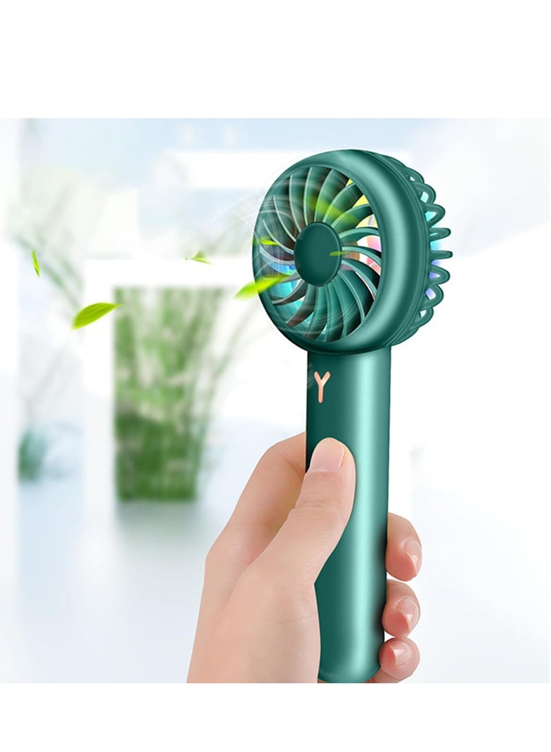 ECVV مروحة يدوية محمولة من ECVV، مروحة جيب قابلة لإعادة الشحن بقوة 1200 مللي أمبير في الساعة، مروحة USB بثلاث سرعات قابلة للتعديل لتوزيع الهواء للمنزل والمكتب والأماكن الداخلية والخارجية (أخضر) - Image 2