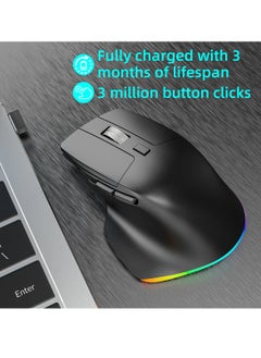 Wireless Mouse, Upgrade 2.4G Ergonomic Optical Mouse, 1600 DPI, 3 DPI Adjustable, 5 Buttons, USB Computer Mouse for Laptop, PC, Chromebook, Notebook, 15M Wireless Connection Mouse Black - pzsku/Z11806C0309F983CE6242Z/45/1741185080/104d6168-dbed-4f58-8c0e-edffcc37d0be