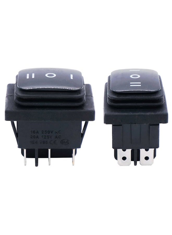 Twidec /2Pcs Waterproof 16A 250V 20A 125V AC 6 Pins 3 Position ON/Off/ON DPST Rocker Toggle Switch Boat Or Car Black KCD4-203N-BK - Image 2
