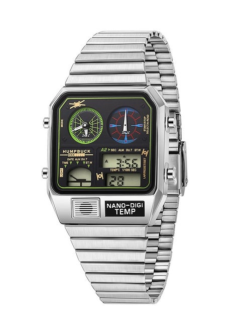 Watch Classic Design Dual Display Watch with 1/1000 Second Chronograph and Perpetual Calendar Men's Sport Watch