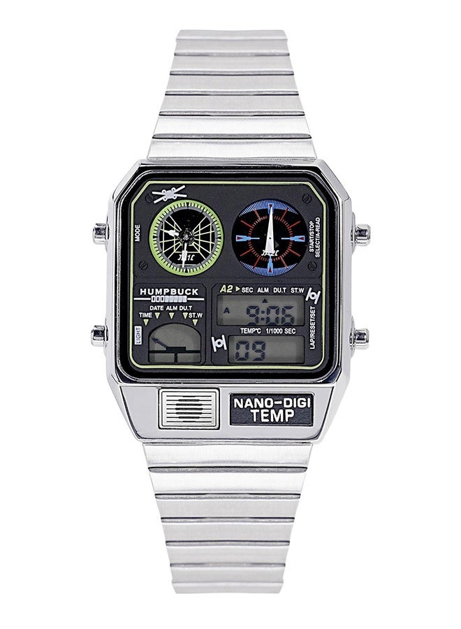 HUMPBUCK Watch Classic Design Dual Display Watch with 1/1000 Second Chronograph and Perpetual Calendar Men's Sport Watch - Image 2