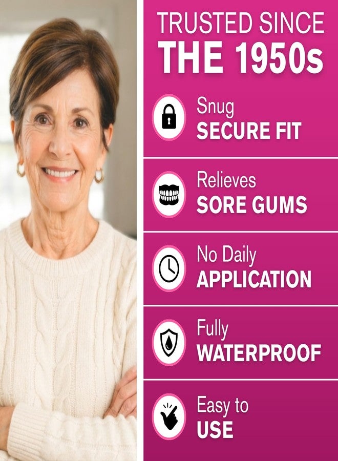 Cushion Grip Thermoplastic Denture Adhesive - Refits and Tightens Loose Dentures, Works Like a Denture Reliner for Long-Lasting Comfort, Holds Up to 4 Days, Waterproof and Zinc-Free - 1 oz (Pack of 6) - Image 3
