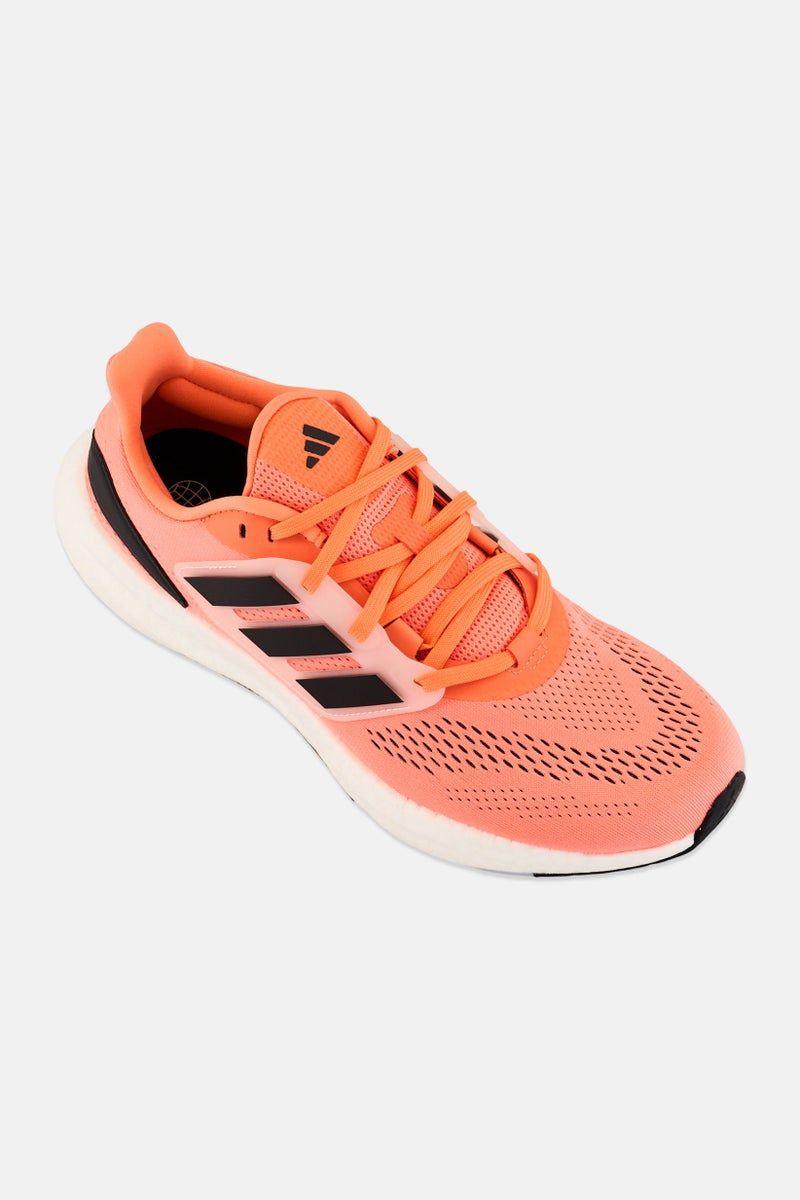 Adidas Men Pureboost 22 Lace Up Running Shoes, Orange - Image 1