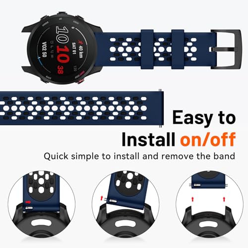 MYSNBKN Compatible with Garmin Forerunner 265 Replacement Band,Quick Release 22mm Watch Band for Forerunner 255,Vivoactive 4,Venu 2,Venu 3 Smartwatch - Image 3