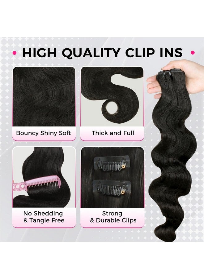 لاشي وصلات شعر Invisi Edge Clip In، 7 قطع 110 جرام 16 بوصة وصلات شعر طبيعية سوداء بدون درزات، شعر بشري مموج، شعر بشري ريمي حقيقي - Image 5