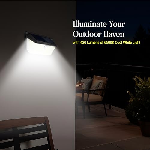 Dylect® Eco Motion Sensor Solar Wall Light for Shop Entrance, Garden, Gate, Parking, Terrace, Front & Side Illumination, 3 in 1 Modes, IP64 Waterproof, Upto 10 Hr Runtime (Ultra Bright LED Cool White) - Image 2