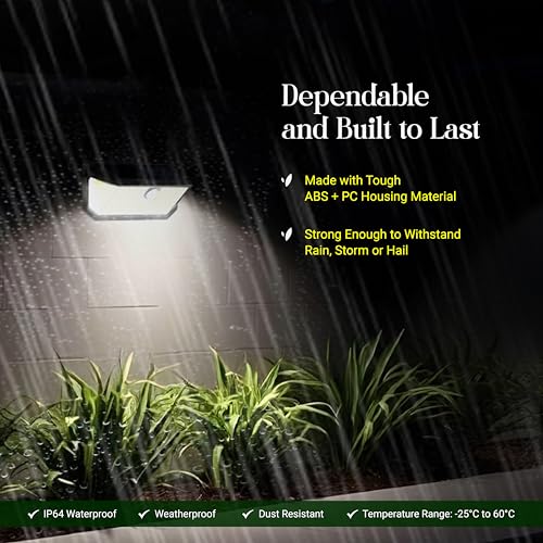 Dylect® Eco Motion Sensor Solar Wall Light for Shop Entrance, Garden, Gate, Parking, Terrace, Front & Side Illumination, 3 in 1 Modes, IP64 Waterproof, Upto 10 Hr Runtime (Ultra Bright LED Cool White) - Image 3