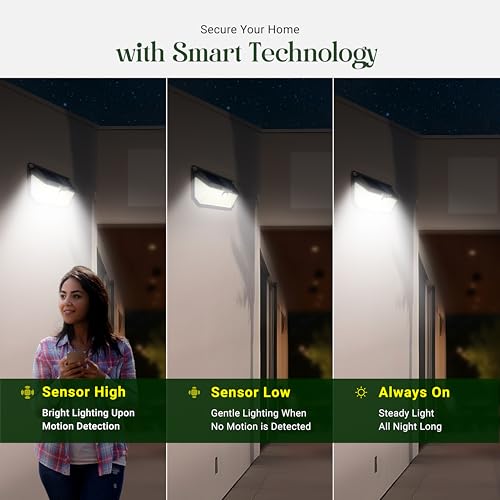 Dylect® Eco Motion Sensor Solar Wall Light for Shop Entrance, Garden, Gate, Parking, Terrace, Front & Side Illumination, 3 in 1 Modes, IP64 Waterproof, Upto 10 Hr Runtime (Ultra Bright LED Cool White) - Image 5