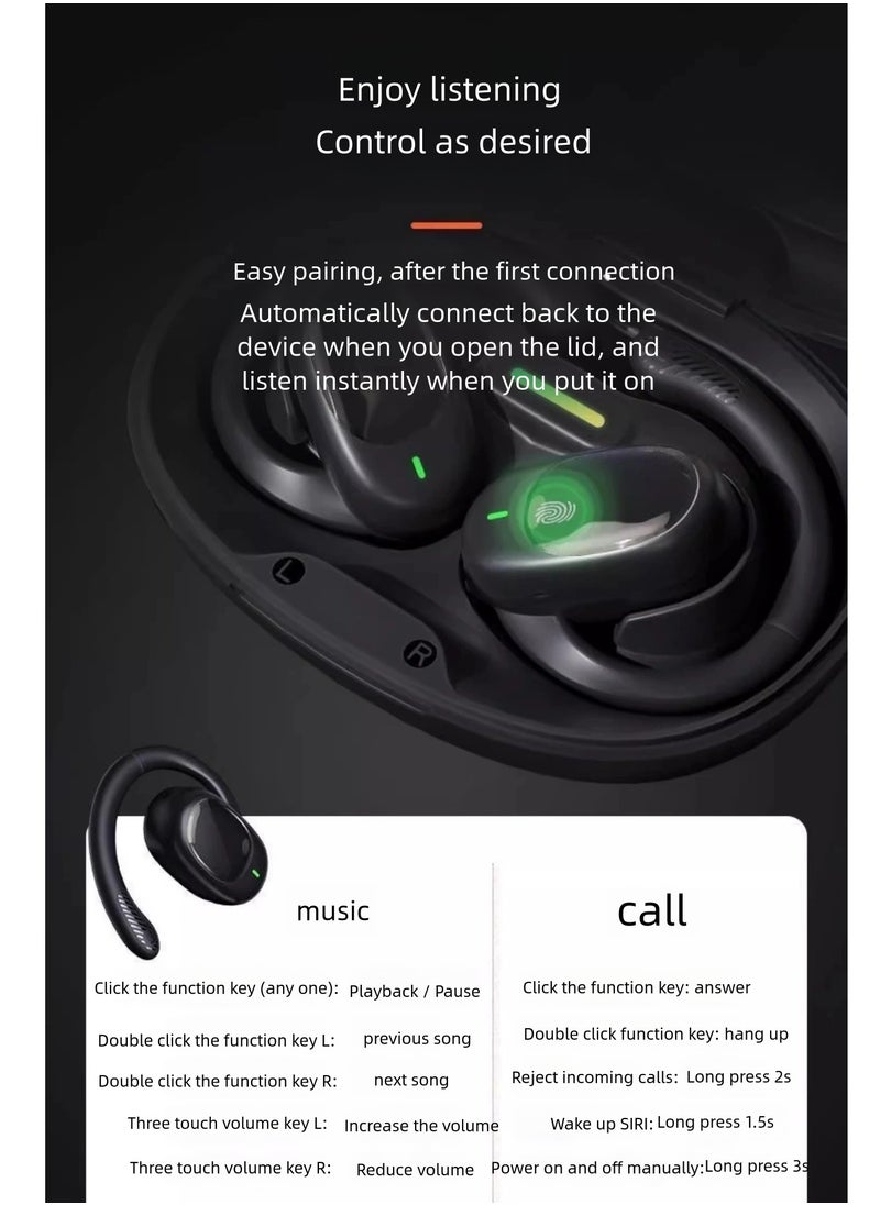 Generic 2024 New, JM05 Pro Bluetooth Earphones for Sports, Rotating Over-ear Style, Wireless, Ultra-long Battery Life, Non-in-ear Design for Sports, White  - Image 3