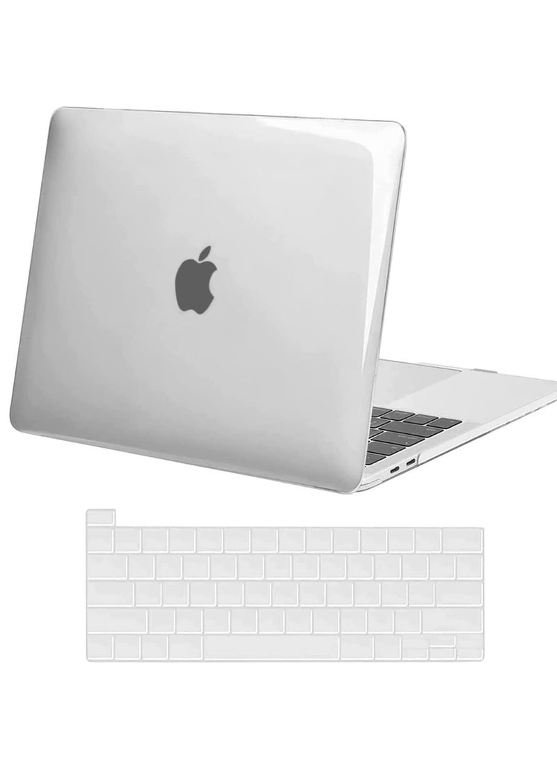 MacBook Pro 13 inch Case M2 2022 2021 2020 2016 A2338 M1 A2251 A2289 A2159 A1989 A1708 A1706 with without Touch Bar Plastic Hard Shell Case And Keyboard Cover Crystal Clear - Image 1