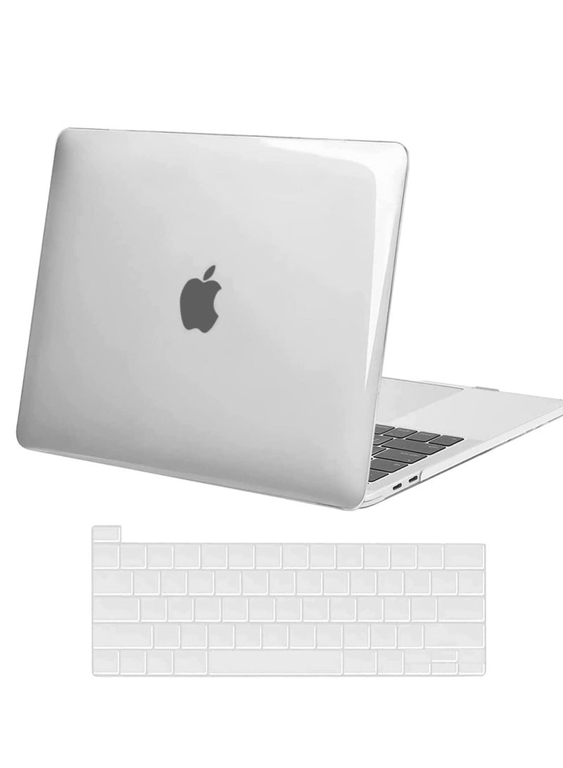 MacBook Pro 13 inch Case M2 2022 2021 2020 2016 A2338 M1 A2251 A2289 A2159 A1989 A1708 A1706 with without Touch Bar Plastic Hard Shell Case And Keyboard Cover Crystal Clear - Image 3