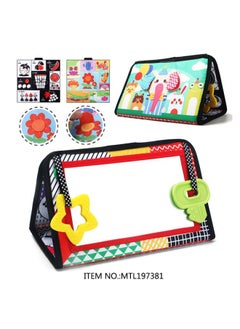 Generic Black And White Two-in-one Baby Cognitive Floor-standing Haha Mirror Cloth Book Toy Visual Stimulation Foldableable Cloth Book-Color:MTL197380  - Image 3