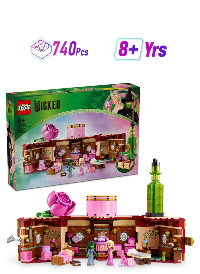 LEGO Wicked Glinda & Elphaba'S Dormitory Set, Building Toy For 8 Plus Year Old Girls & Boys, With 2 Mini-Dolls For Imaginative Play, Gift For Kids Who Love Doll’S Houses, And Fans Of The Movie (740 Pieces) 75683  - Image 1