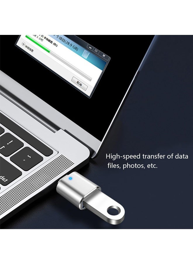 عبوة من 2 محول USB C ذكر إلى USB 3.0 أنثى، محول USB-C إلى USB-A للشحن ونقل البيانات بسرعة 5 جيجابت في الثانية وOTG - فضي - Image 5