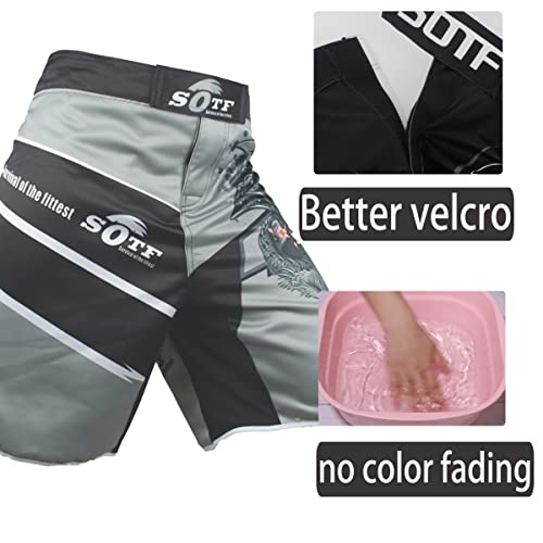 SOTF Boxing Shorts Men Muay Thai Fight Shorts MMA Shorts for Men BJJ Large Waist 33-37inch - Image 4