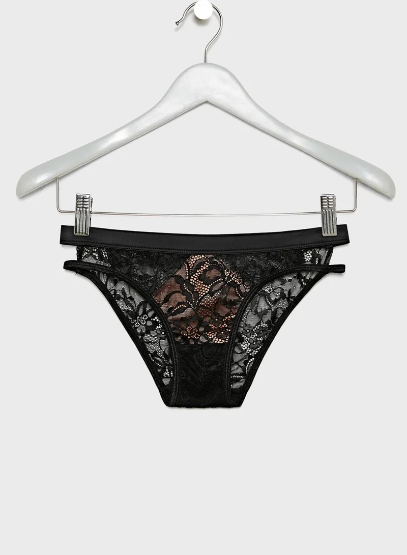 TOPSHOP Contrast Detail Lace Briefs