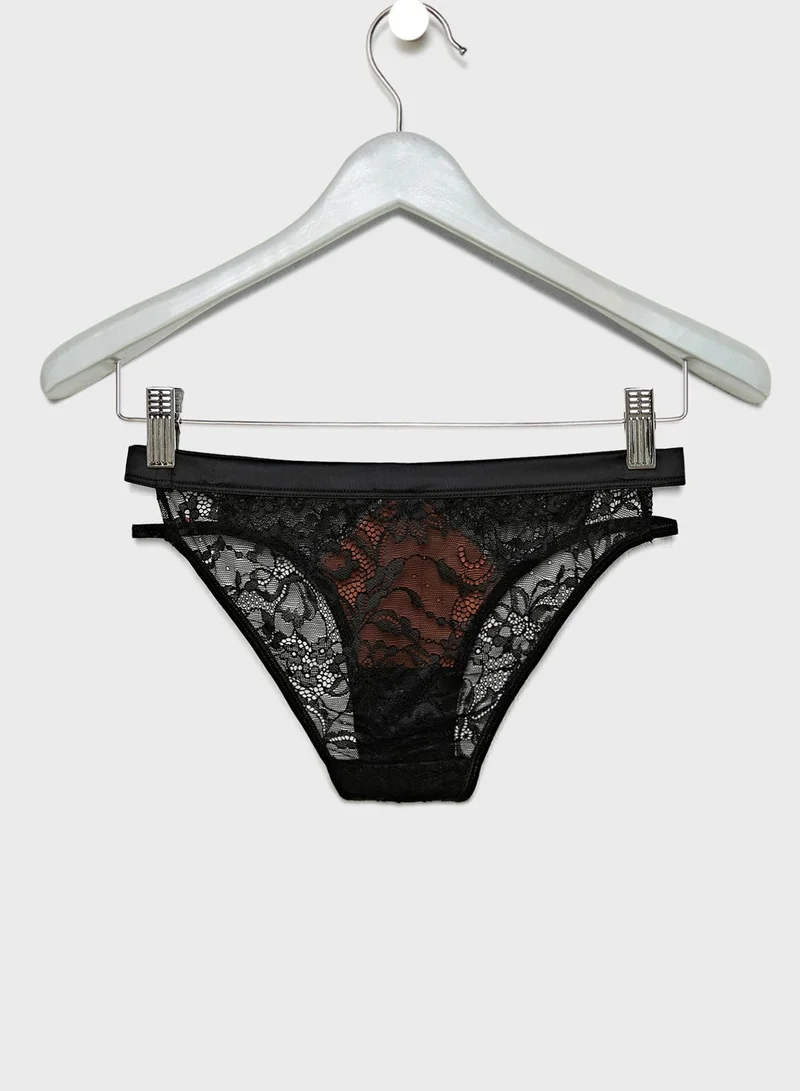 TOPSHOP Contrast Detail Lace Briefs