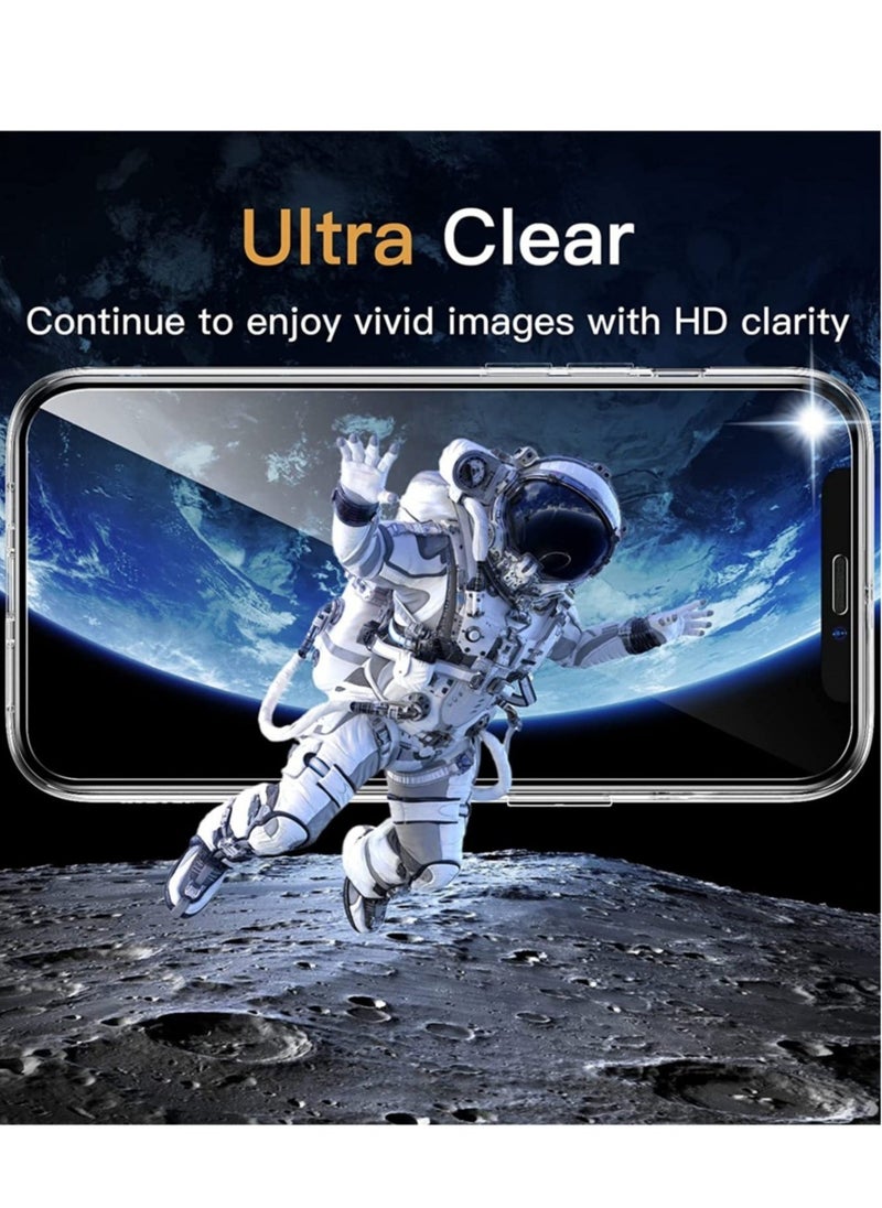 إيف [3 في 1] حافظة لهاتف iPhone 12 Pro Max مقاس 6.7 بوصة، مع واقي شاشة مكون من قطعتين وواقي عدسة الكاميرا غير أصفر مقاوم للصدمات غطاء هاتف تغطية كاملة طبقة زجاجية مقسى (شفاف) - Image 4