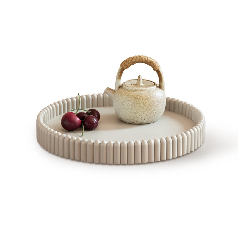 Coffee Table Tray Home Decor Round Tray Concrete Gray Coffee Table Decor Trays Serving Decorative Trays for Dining Table