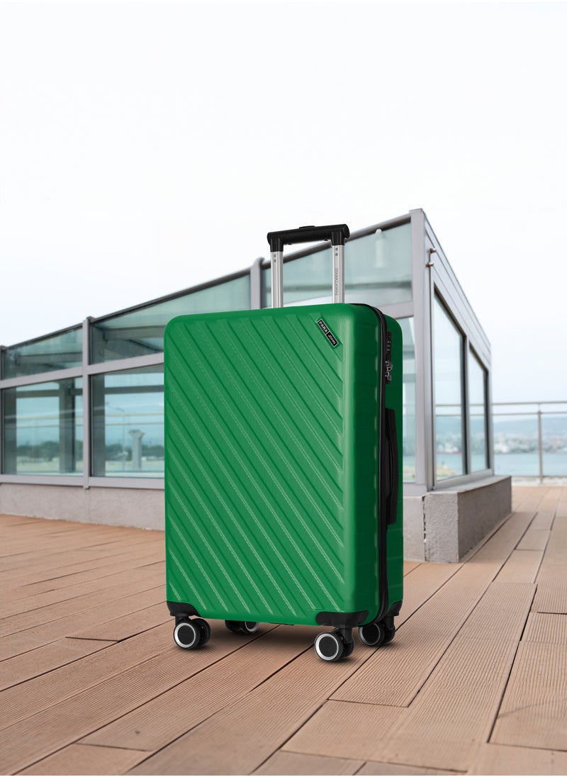PARAJOHN Strato Lightweight ABS Hard Side 8 Spinner Wheels Luggage checked-in Trolley Bag with Lock 24 inch - Green  - Image 5