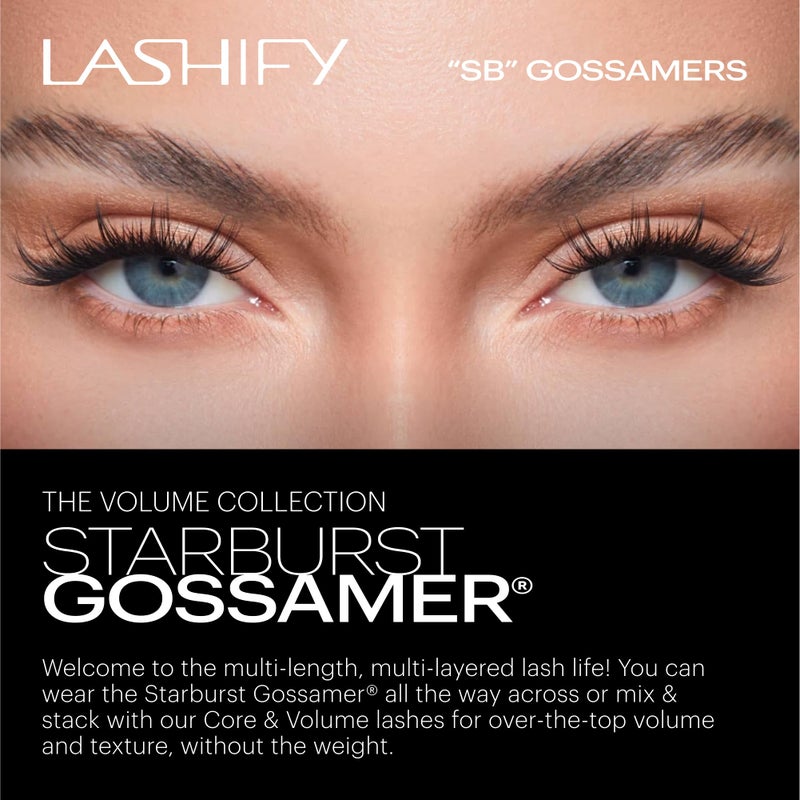 Lashify Star Burst 14mm Gossamer DIY Eyelash Extensions Refill, The Ultimate Multi-Length Multi Layered Lash, Black, Easy False Lashes - Image 2
