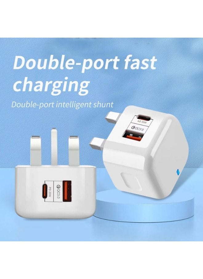 Generic - 20W USB C Fast Charger, Dual Port PD Power Delivery Fast Type C Charging Block Plug Adapter for iPhone 14/13/12/11 /Pro Max, XS/XR/X, iPad Pro, AirPods Pro, Samsung Galaxy and More(White) - Image 1
