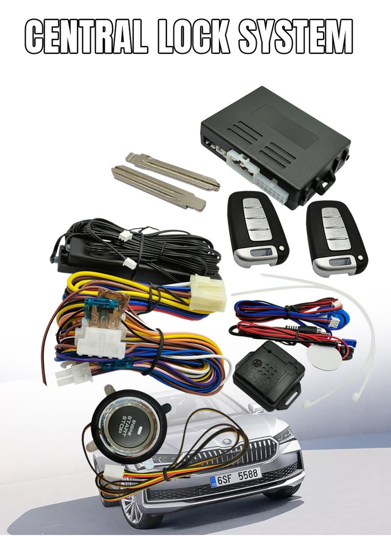 SPIDER - Keyless Entry And Push Button Start System With PKE Alarm For Car Security Car Center Lock System-RT10192 - Image 1