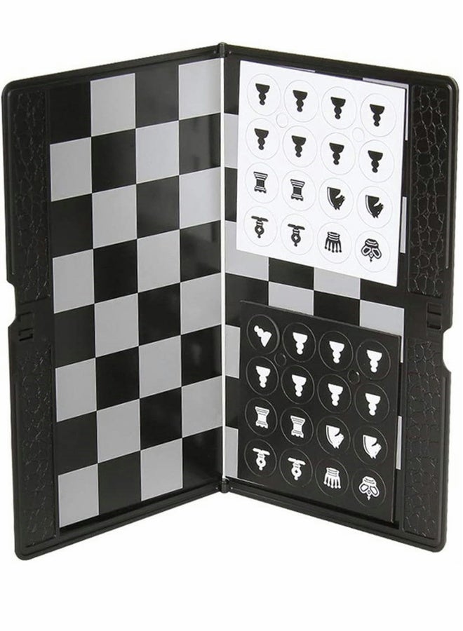 Chess Set, 7.9-Inch Mini Chess Wallet Set, Magnetic Travel Folding Chess Board Game, Black and White Pieces Board Games, Educational Toys for Kids and Adults, 1 Pcs  - Image 2