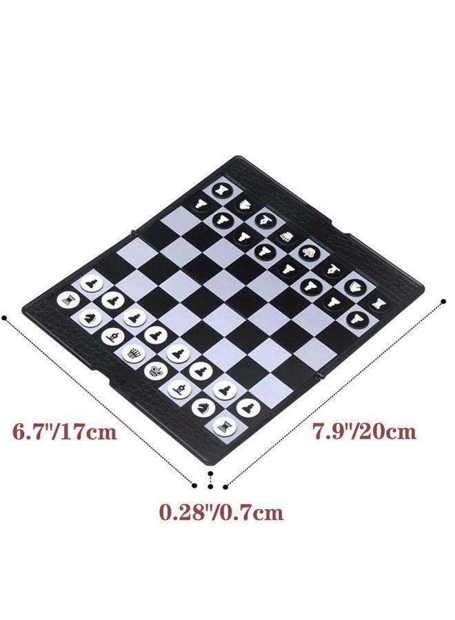 Chess Set, 7.9-Inch Mini Chess Wallet Set, Magnetic Travel Folding Chess Board Game, Black and White Pieces Board Games, Educational Toys for Kids and Adults, 1 Pcs  - Image 5