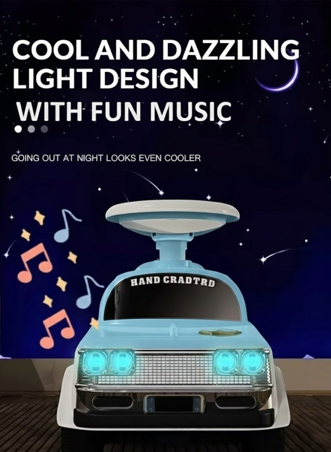 MG Kids Ride-On Toddler toy Car With  Music &  Lights, High Backrest 1-4 Years - Blue - Image 3