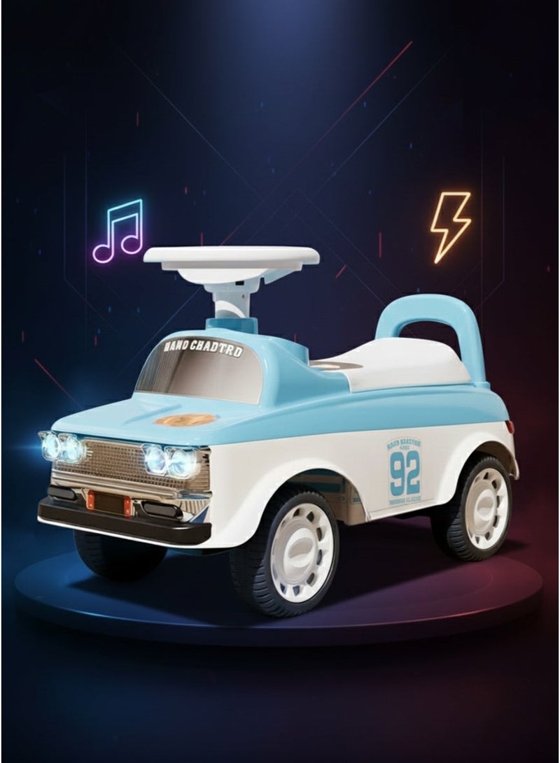 MG Kids Ride-On Toddler toy Car With  Music &  Lights, High Backrest 1-4 Years - Blue - Image 1